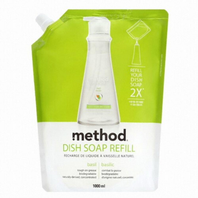 메소드 주방세제 바질, 8개, 1L