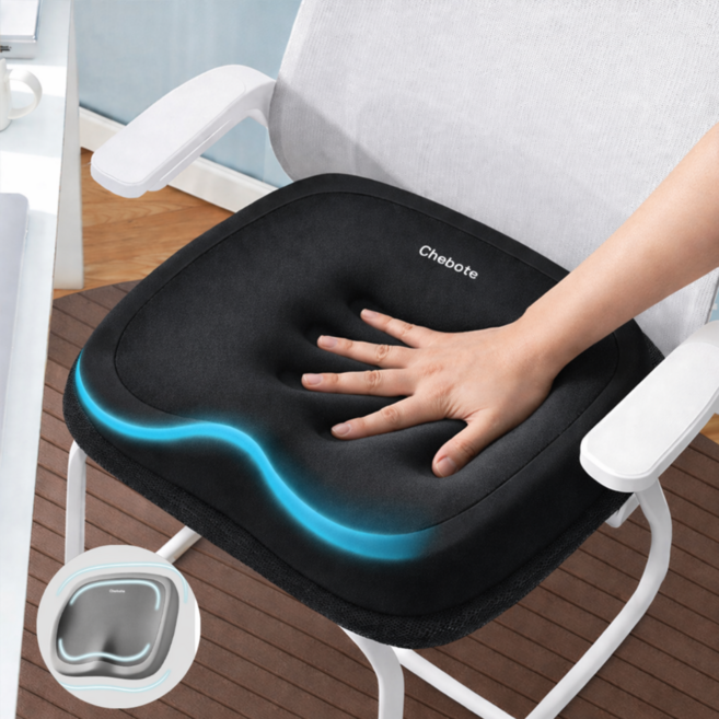 온그로우 허리 편한 체중 분산 메모리폼 방석, 블랙