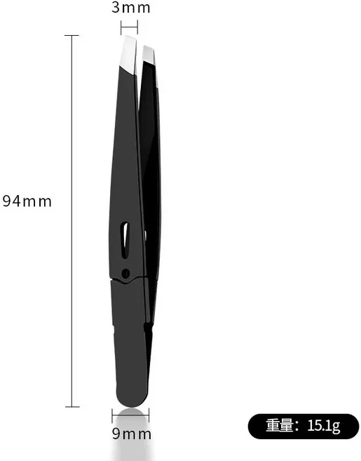 눈썹 족집게 다채로운 머리 아름다움 미세 풀러 스테인레스 스틸 경사 클립 제거 메이크업 도구, 02 Black