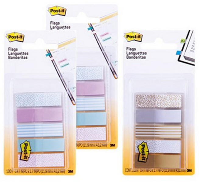 쓰리엠 포스트잇 플래그 분류용 필름 684 METAL + 684 GRDNT 파스텔 2p, 혼합색상, 1세트