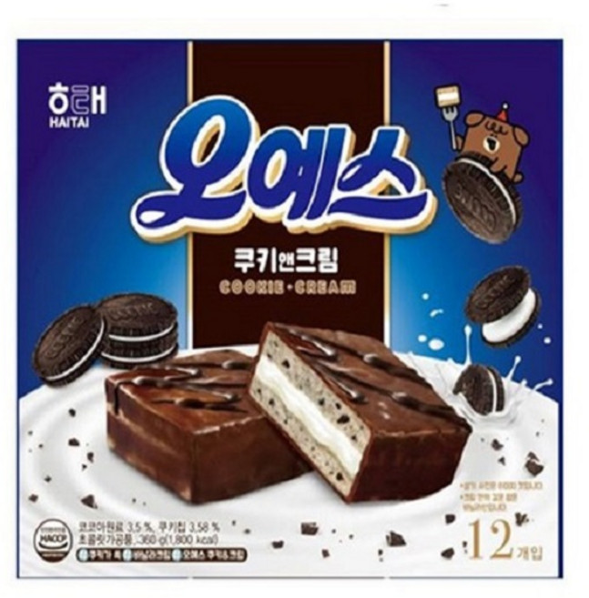 해태제과 오예스 쿠키앤크림 360g x2개, 2개