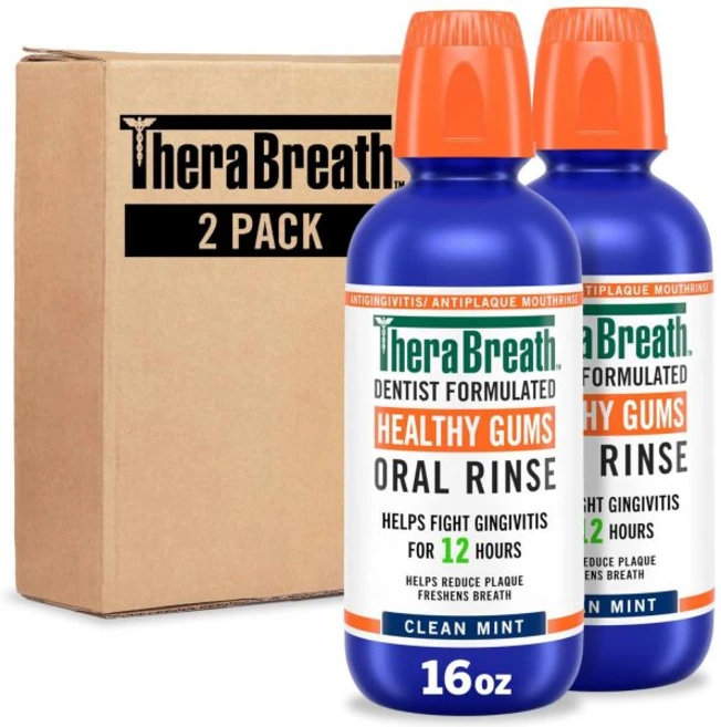 테라브레스 건강 잇몸 구강청결제 클린 민트 항진균제 치과용 조제품 16온스(2팩), 2개, 473ml - 쿠팡