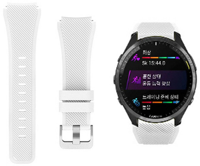 가민 베뉴3 베뉴2 우레탄 실리콘 패턴 스포츠 시계줄 스트랩 밴드 줄 22MM 호환, 화이트, 1개