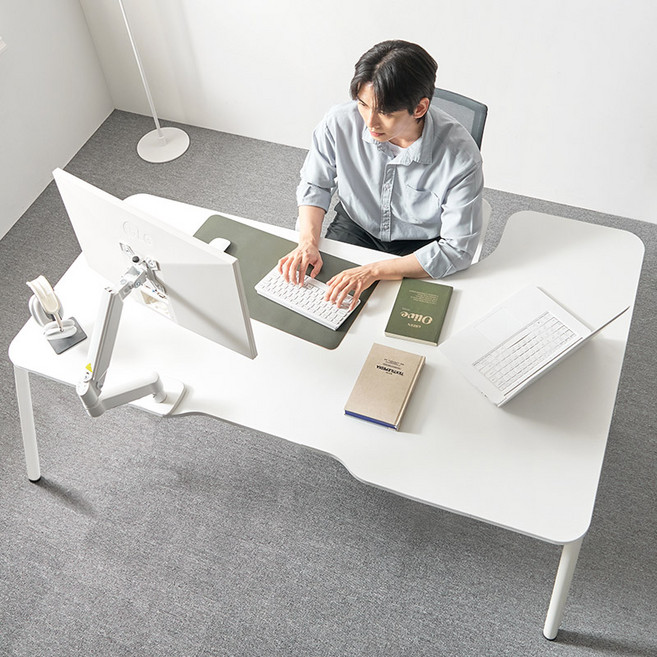 e스마트 네오 데스크 홈오피스 넓은 책상 1400 1600, 화이트