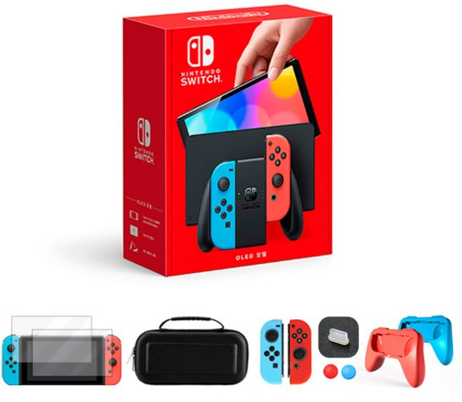 닌텐도 스위치 OLED, OLED 네온+스위치 악세사리 세트
