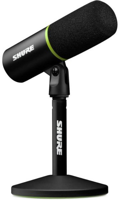 슈어 MV6 게이밍 마이크 비디오 게임 및 스트리밍용 다이내믹 USB PC - 데스크톱 스탠드 배경 소음 제거 탭 투 뮤트 실시간 헤드폰 모니터링을 위한 3.5mm 출력