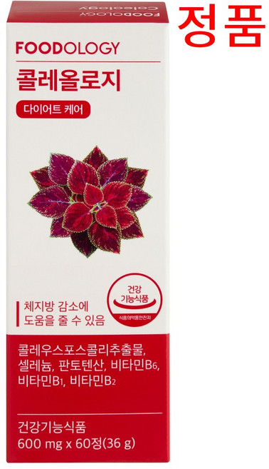 푸드올로지 빨간통 콜레올로지 600mg 60정 1통 다이어트 케어 자기 전 2알 건강기능식품 서현, 1개