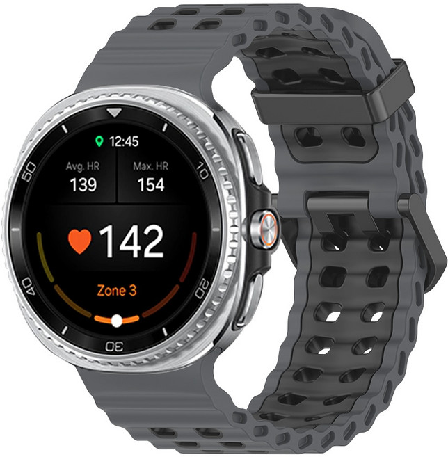 티엑스엘엑스 갤럭시워치 8 클래식 마린 밴드 스트랩, 그레이 블랙