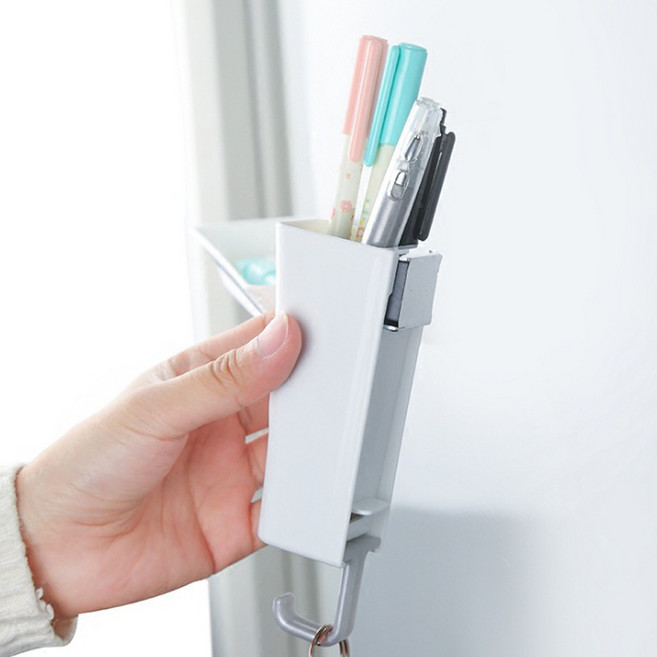 일본 냉장고옆수납 자석선반 마그넷트레이 용품정리대 사각필통 세로형, 1개