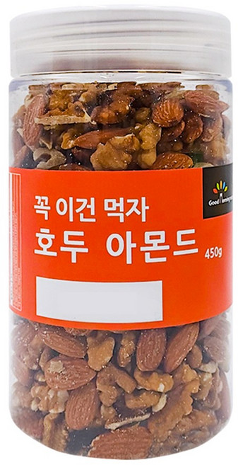 굿모닝너츠 이건먹자 호두 아몬드 1통, 1개, 450g