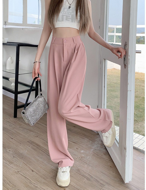 키뭉 세련 와이드 핏 하이웨스트 팬츠