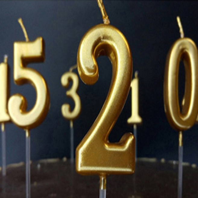 생일초 골드초 케이크 파티 숫자초, 1개, 골드초0