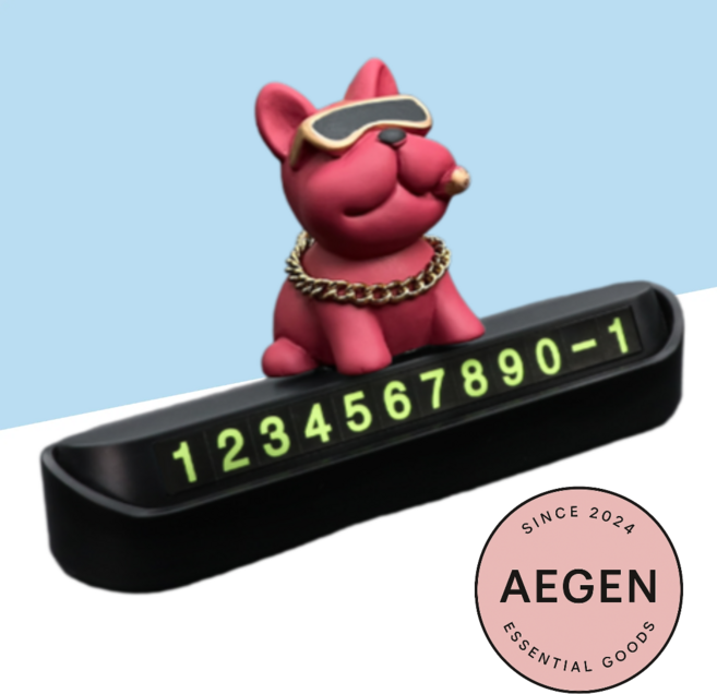 Aegen 차량용 주차 전화번호 알림 번호판 대쉬보드 연락처 표기 야광 번호 스탠드, 1개, 버건디골드 (Burgundy Gold)