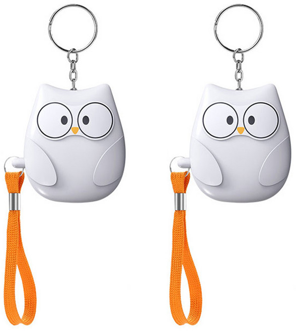 2개세트 부엉이 호신용 휴대용 경보기, 화이트2개, 2세트