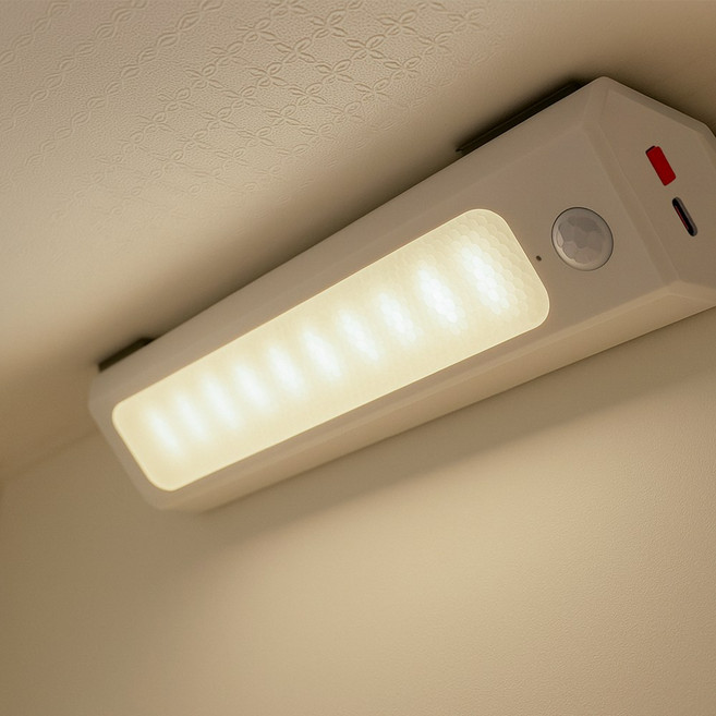 파카이라이트 삼각 충전식 센서등 LED 자석 복도 현관 무선센서등 +대용량배터리2개포함, 따뜻한빛, 1개