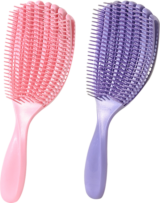 두피 마사지 헤어 브러시, 2개, 핑크+퍼플