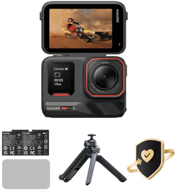 인스타 360 ACE PRO2 액션카메라 플렉시케어 포함, 블랙, ICINSBBGA