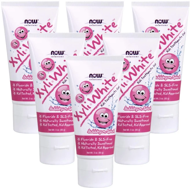 나우푸드 자일리톨 어린이 치약 자일리화이트 버블껌 맛, 85g, 6개 - 쿠팡