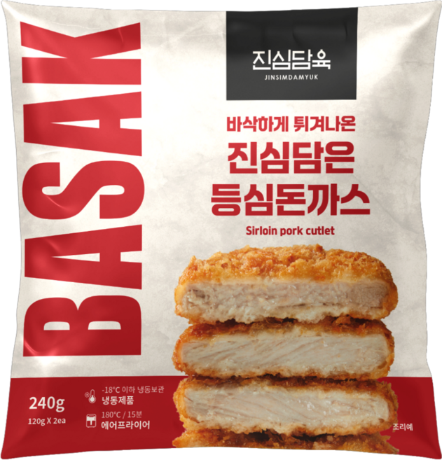 진심담육 튀겨나온 수제 경양식 등심 돈까스, 120g, 10개