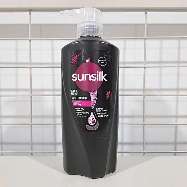 태국 썬실크(Sunsilk) 샴푸 블랙샤인 Black Shine, 1개, 370ml