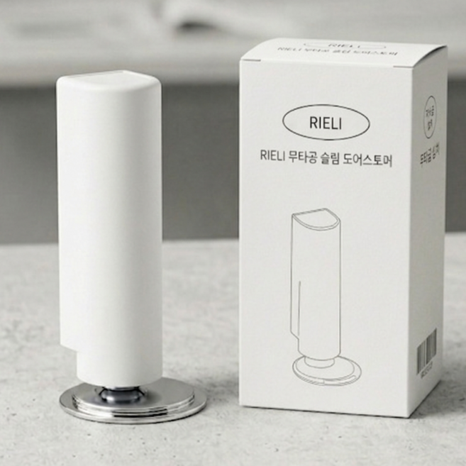 무타공 방문 도어스토퍼 강력 자석 초슬림 방문고정, 1개, 화이트
