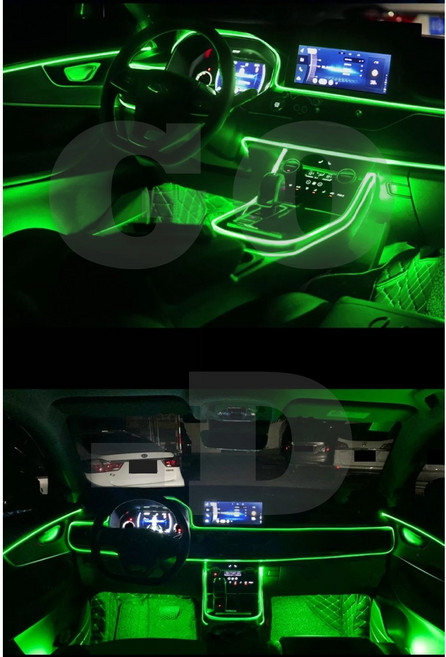 차량용 엠비언트 라이트 광섬유 무드등 신형 EL와이어 앰비언트 LED실내등 무소음, 그린1m세트, 1개
