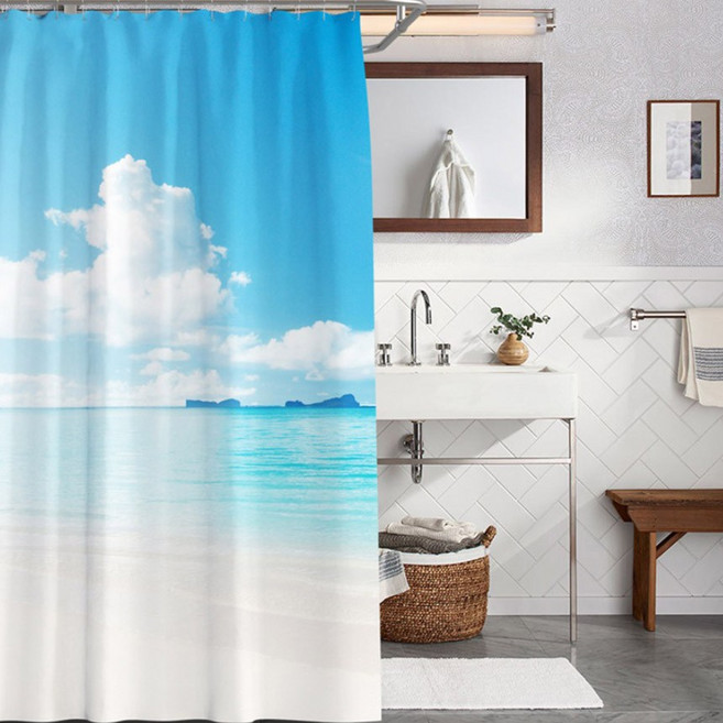 샤워커튼 아이러브 괌