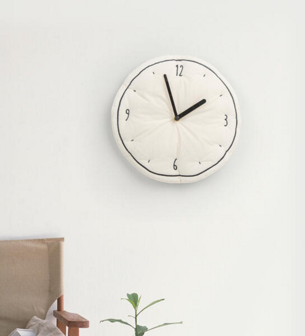 아트박스/올뉴프레임 ANF 소프트 패브릭 무소음 벽시계 아이보리