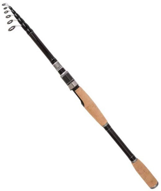 碳素伸縮路亞竿 槍柄直柄 遠投魚竿 M調, 新款仿木紋直柄,2.7