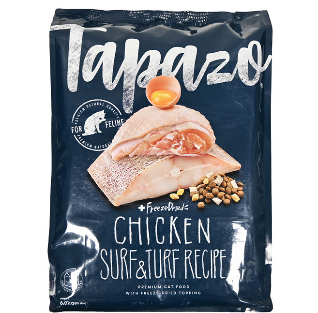 Tapazo 特百滋 成幼貓用 凍乾雙饗宴 低敏配方乾糧, 海魚 + 雞肉, 6.8kg, 1袋