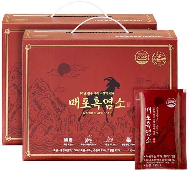 [프리미엄] 매포흑염소진액 115ml 60팩, 6.9L, 2박스