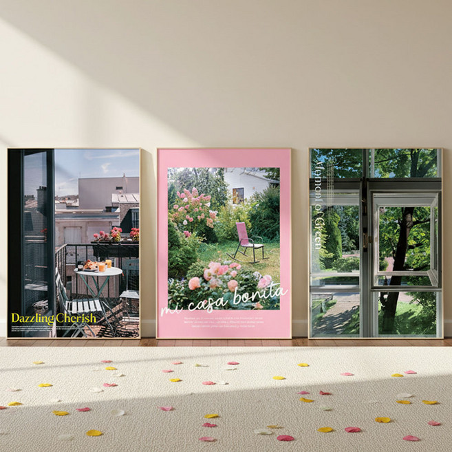 컨티뉴 창문 밖 풍경 3종 프리미엄 고급 포스터 세트 A3 42cm