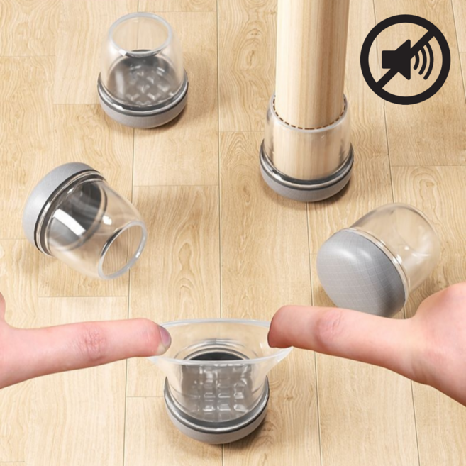 아르본드 먼지안붙는 소음방지 의자발커버, 16개, 그레이