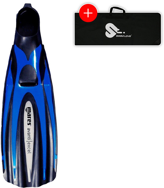 마레스 아반티엑셀 수영 오리발 BLU +오리발가방 증정, 36-37(235-240mm)