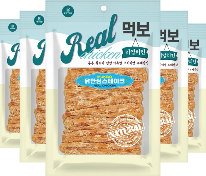 먹보 리얼치킨 강아지 수제 사사미간식, 180g, 5개, 닭가슴살 야채스틱