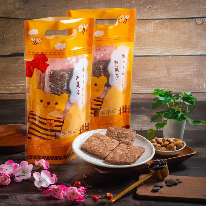 義和小舖 巧克力杏仁酥餅 頂級嘉麗寶可可粉製作 蛋奶素, 1個