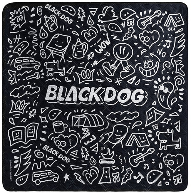 BLACKDOG 울트라소닉 방수 피크닉 매트 cm BD-YCD003, 블랙