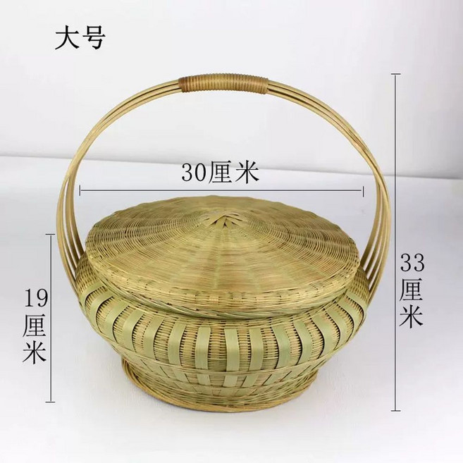 닭 산란둥지 메추리 계란 산란박스 소형 풀집 알낳는집 병아리 짚 슬리퍼, 1개, C. 뚜껑이 있는 휴대용 원형 바구니 직경 30cm