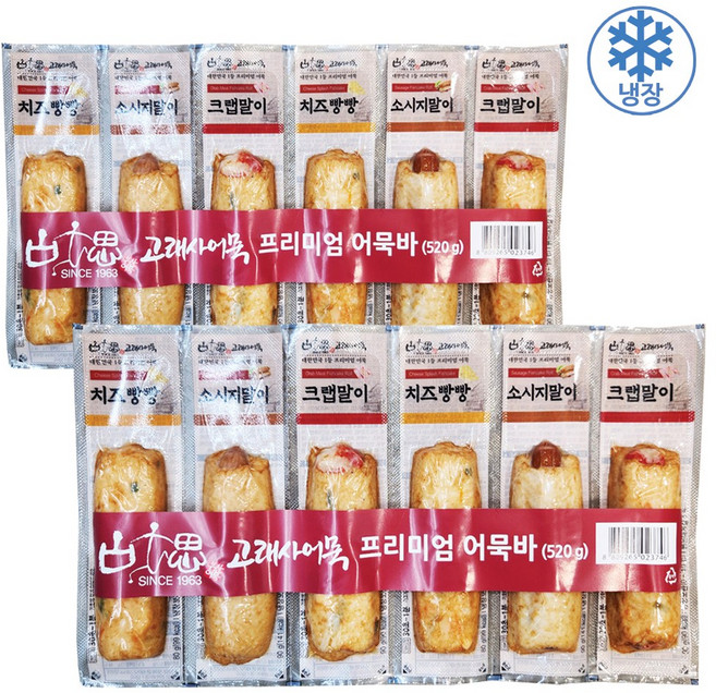 고래사 프리미엄 어묵바 6개입 520g, 2세트