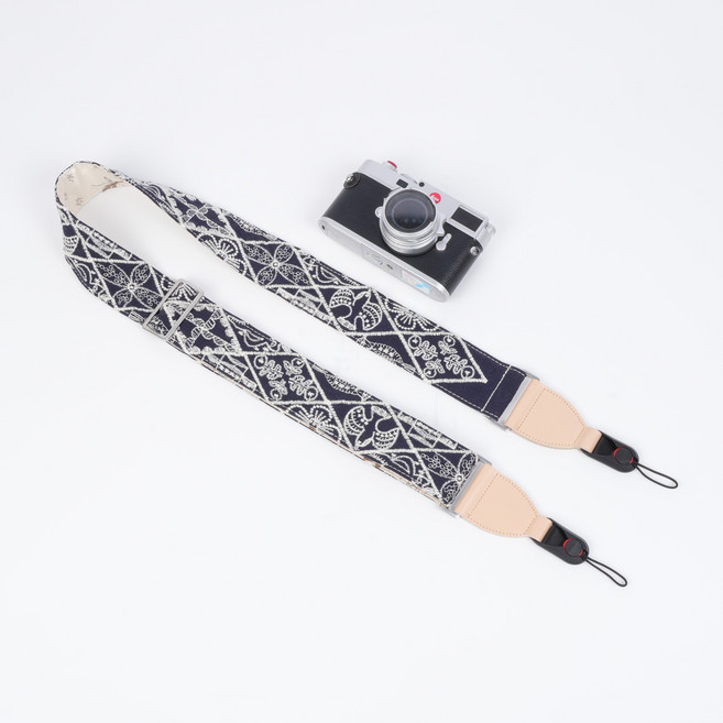 CHILL LIGHT 레트로 빈티지 카메라 스트랩 퀵 릴리스 원터치 탈착 크로스 숄더 네크 투웨이, 1개, 다크블루