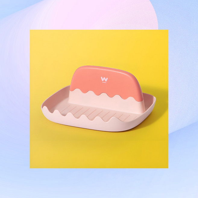 조리도구받침 물결무늬 냄비뚜껑거치대 푸딩 물받이형 주방, 1cl1 핑크, 1개
