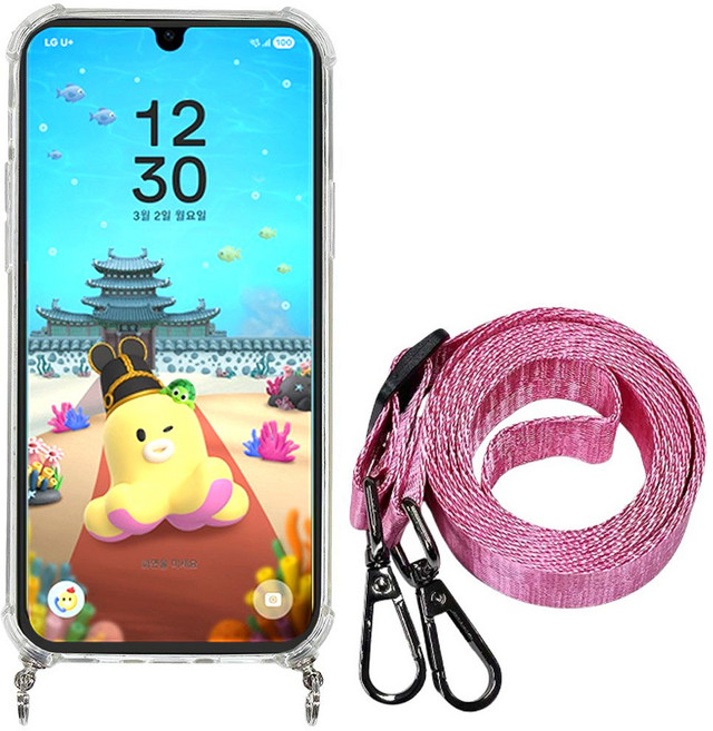 무너폰 에디션2 목걸이 케이스 + 필름 2매 세트상품 엘지 U+ 키즈폰