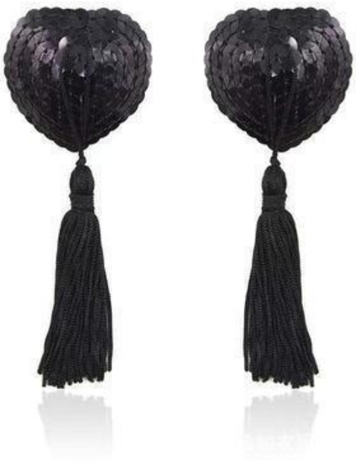 性感誘惑蕾絲乳貼, 1個, 亮片黑,均碼