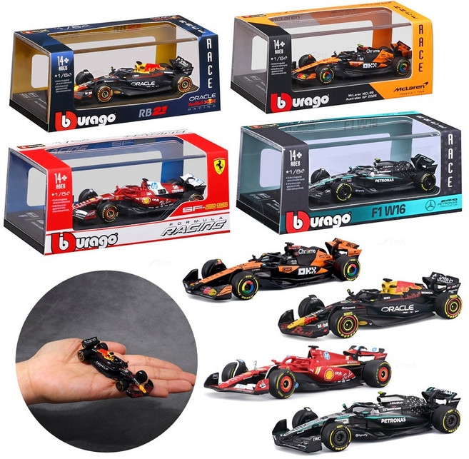 브라고 1:64 프리미엄 F1 모형 미니카 프리휠 아크릴케이스, 맥라렌 MCL39 4번, 1개