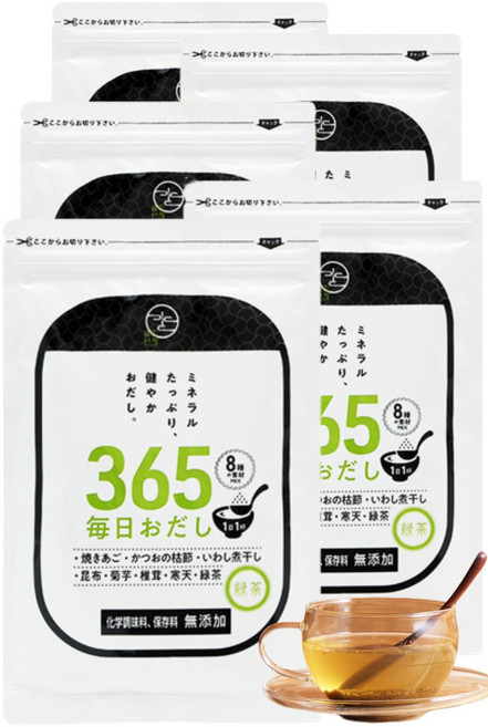 365 매일 육수 100g×5 완전 무첨가 국산 무염 화학조미료 무첨가 가쓰오 멸치 다시마 날치 표고, 1개
