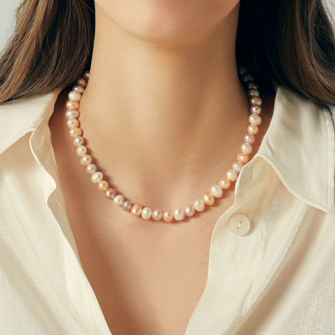 라루아 여성 로얄퀸즈담수진주목걸이 7.5mm 8mm 멀티 진주 목걸이 여성 목걸이 천연 담수 진주 목걸이 펜던트 진주 목걸이 기념일 선물