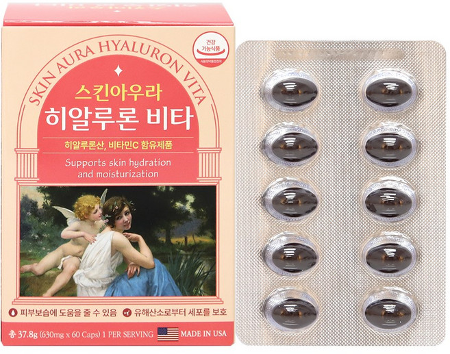 중장년 여성 피부보습 항산화 생기케어 히알루론산 영양제 60캡슐 6박스