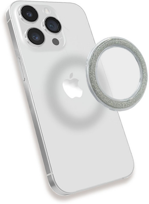 스마트폰 맥세이프 글리터 디스크 그립 톡홀더 탈부착 자석, 1개, 2. 글리터 실버