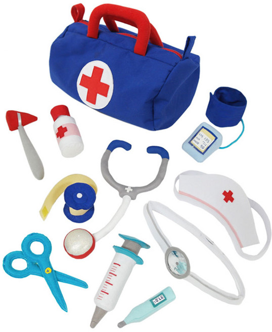 [동화오피스] MC 14058 역할놀이 고급 의사놀이 파랑가방 / 병원놀이, 단품, 1개
