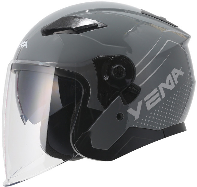 예마 YM-639 초경량1150g 오픈페이스 이너쉴드 기본 오토바이 헬멧 용품, L, 그레이